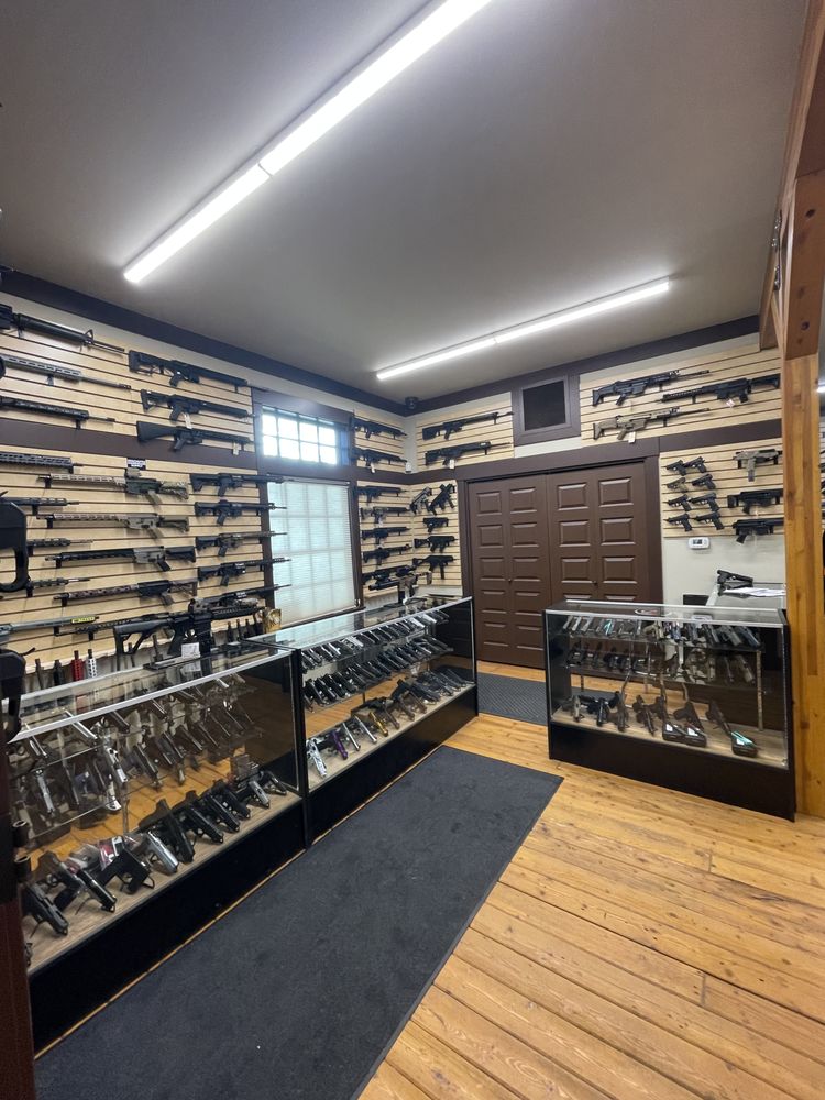Handgun display cases and main showroom